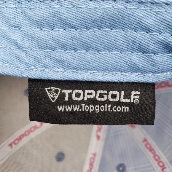 Top Golf | Light Blue Preppy Plaid Sporty Athletic Graphic Golf Cap Hat Unisex - Picture 5 of 7